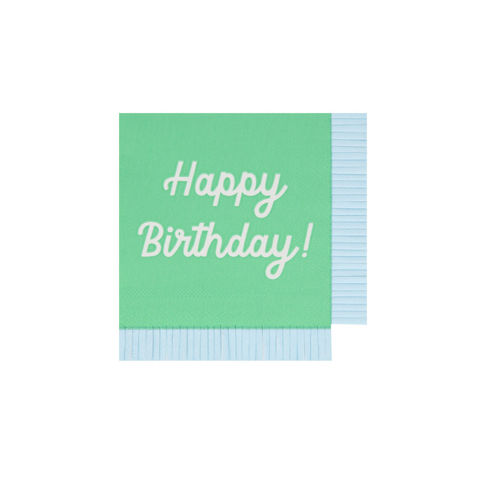 Салфетки маленькие цветные "Happy Birthday" 16 шт.