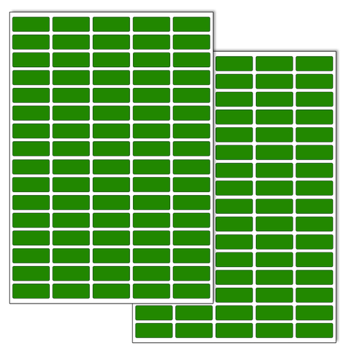 Зеленые виниловые наклейки для маркировки Policomprint М8, 25х10 мм. 160 шт. Глянец.