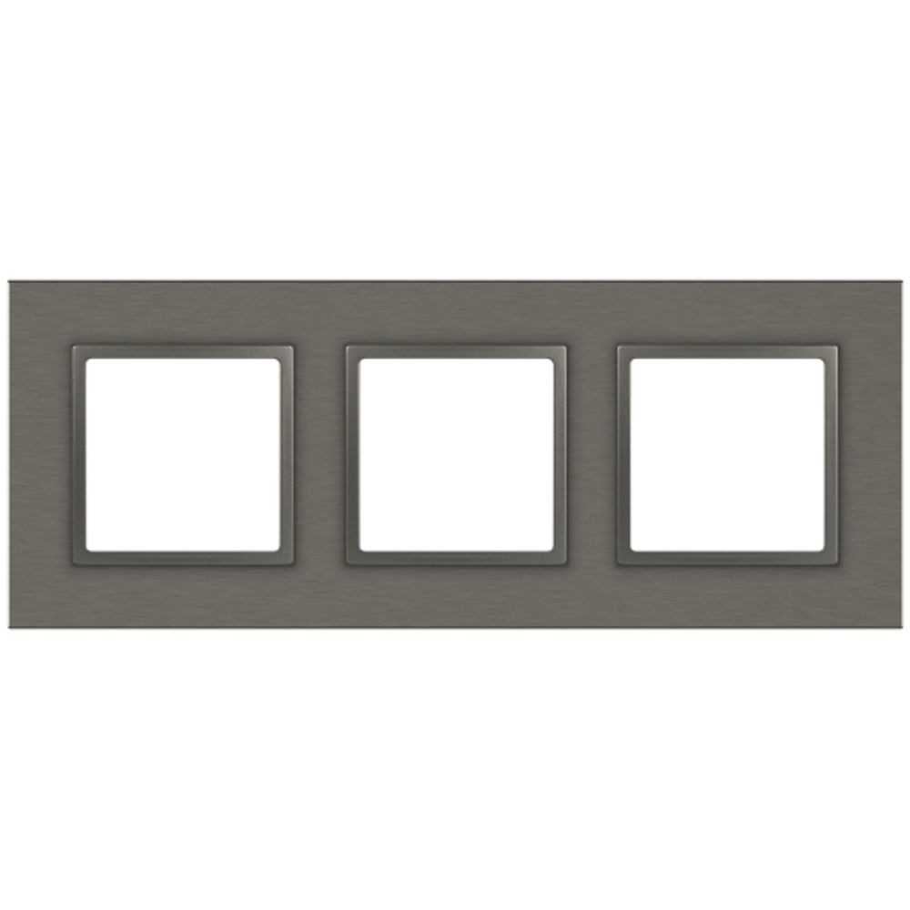 Рамка для розеток и выключателей ЭРА Elegance 14-5203-16 на 3 поста, металл, титан