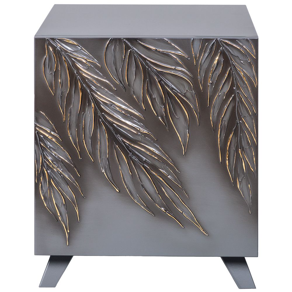 Тумба прикроватная Тропик Сканди Серый Голд левая