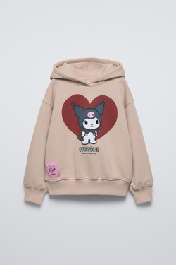 ZARA ХУДИ С ПРИНТОМ KUROMI © SANRIO, БЕЖЕВЫЙ