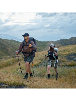 Палки треккинговые Naturehike Sunsia 3-EXT, карбон, 3-секционные, 57-120 см, ярко-розовые, 2 шт