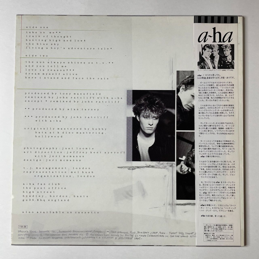 Винтажная виниловая пластинка LP A ha Hunting High And Low (Japan 1985) (Obi) Take On Me P-13153