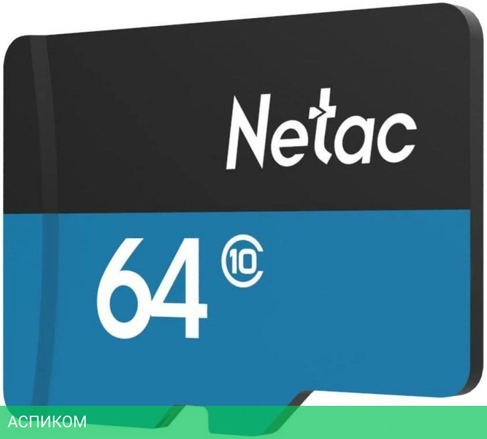 Карта памяти Netac P500 Standard 64GB + адаптер (NT02P500STN-064G-R)