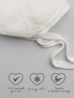 Чепчик для девочки вязаный на завязках на осень