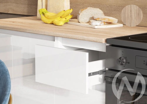 Кухня Челси 2;0м (белый/белый глянец холодный; белый/сонома)