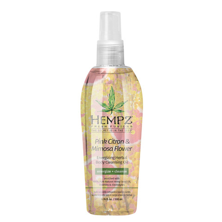 HEMPZ Масло очищающее Розовый Лимон и Мимоза 200ml/ Pink Citron & Mimosa Flower Energizing Herbal Body Cleansing Oil
