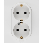 Розетка двойная с заземлением без шторок в сборе 16А 250В белый ETIKA Legrand