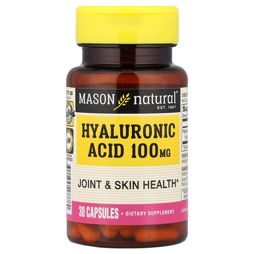 Mason Natural, Гиалуроновая кислота, 100 мг, 30 капсул