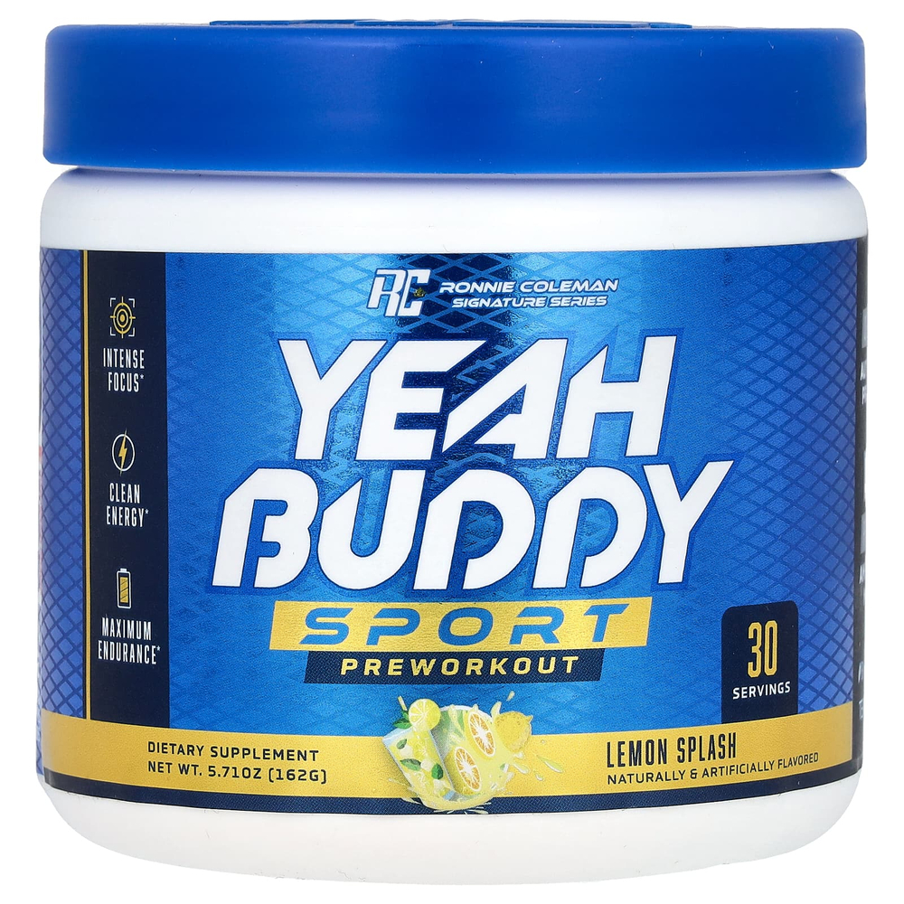 Ronnie Coleman, Signature Series, Yet Buddy Sport, перед тренировкой, со вкусом лимона, 162 г (5,71 унции)