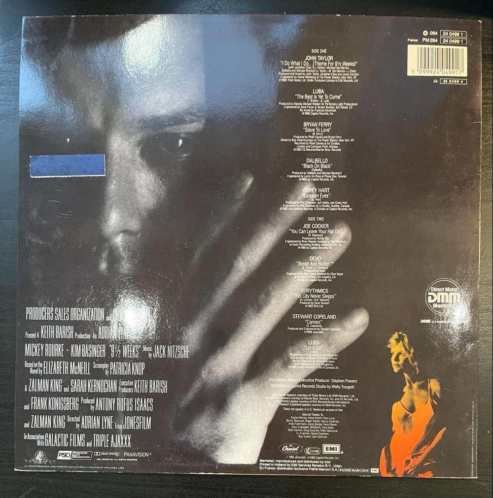 9/2 Weeks (Original Motion Picture Soundtrack) (Европа 1986г.)