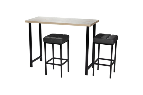 Комплект: Стол-Консоль Наоми + табуреты Камелот черный/т-серый