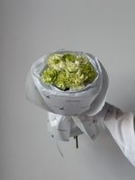 Букет моно из зеленых диантусов