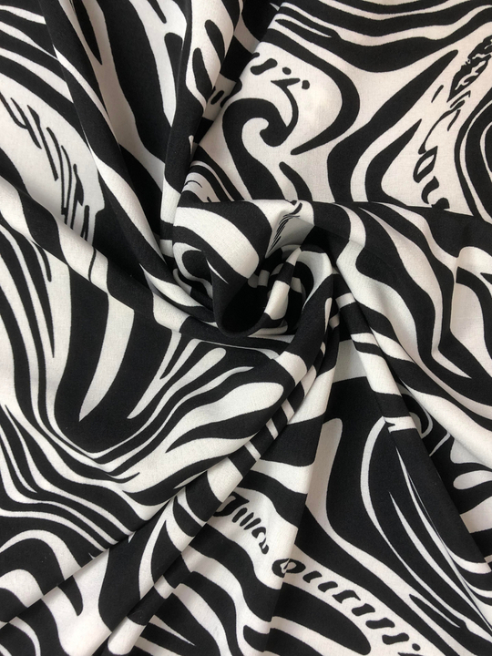 Плательная принт, зебра черный/белый LUCY D06C1