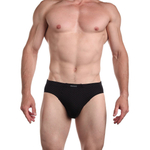 Мужские трусы-слипы с принтом и однотонной вшитой резинкой (Размер: L) (Цвет: темно-синий)