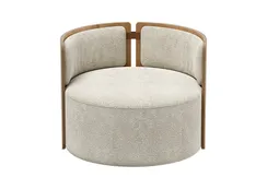 Кресло крутящееся Lagom 800 (молочный букле, натуральный дуб)