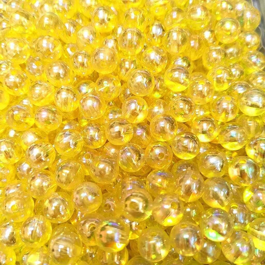 Бусины 10 мм ПЕРЛАМУТР (Лимонный) - 15 грамм