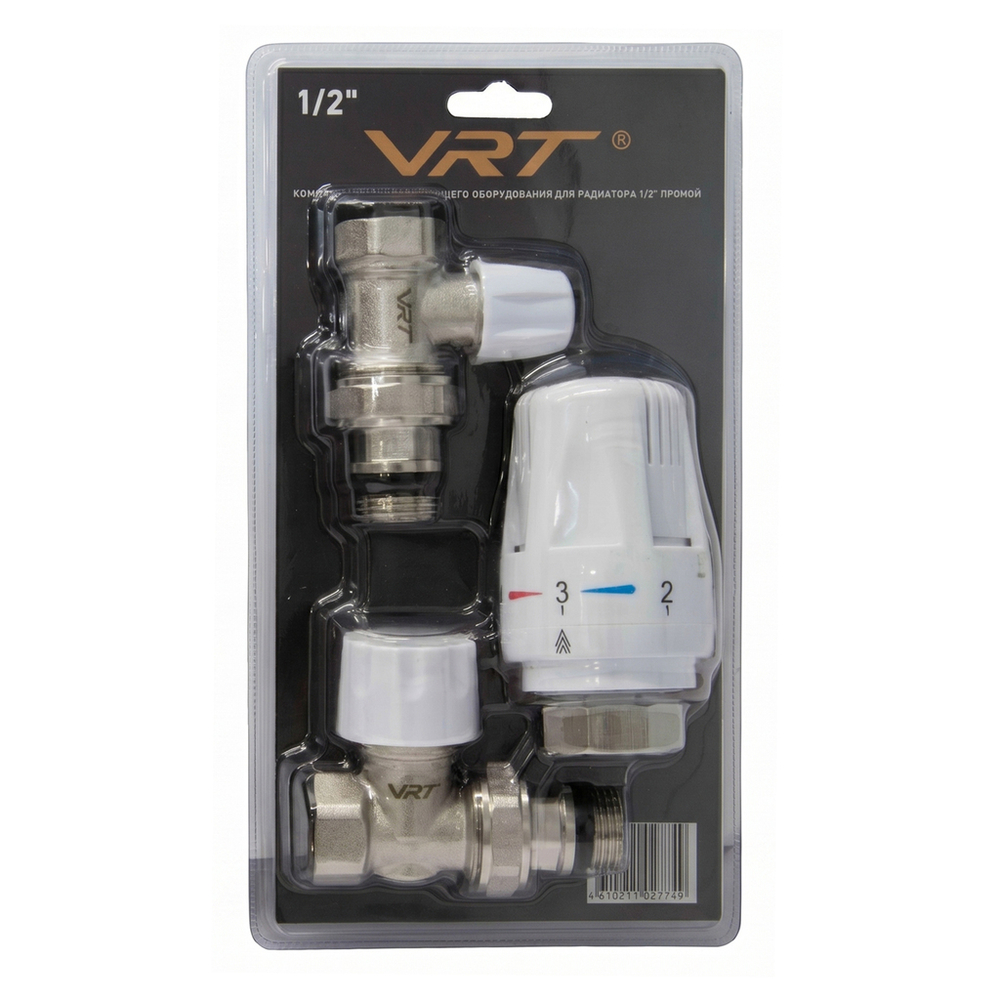 Комплект терморегулирующего оборудования для радиатора 1/2'' прямой VRT