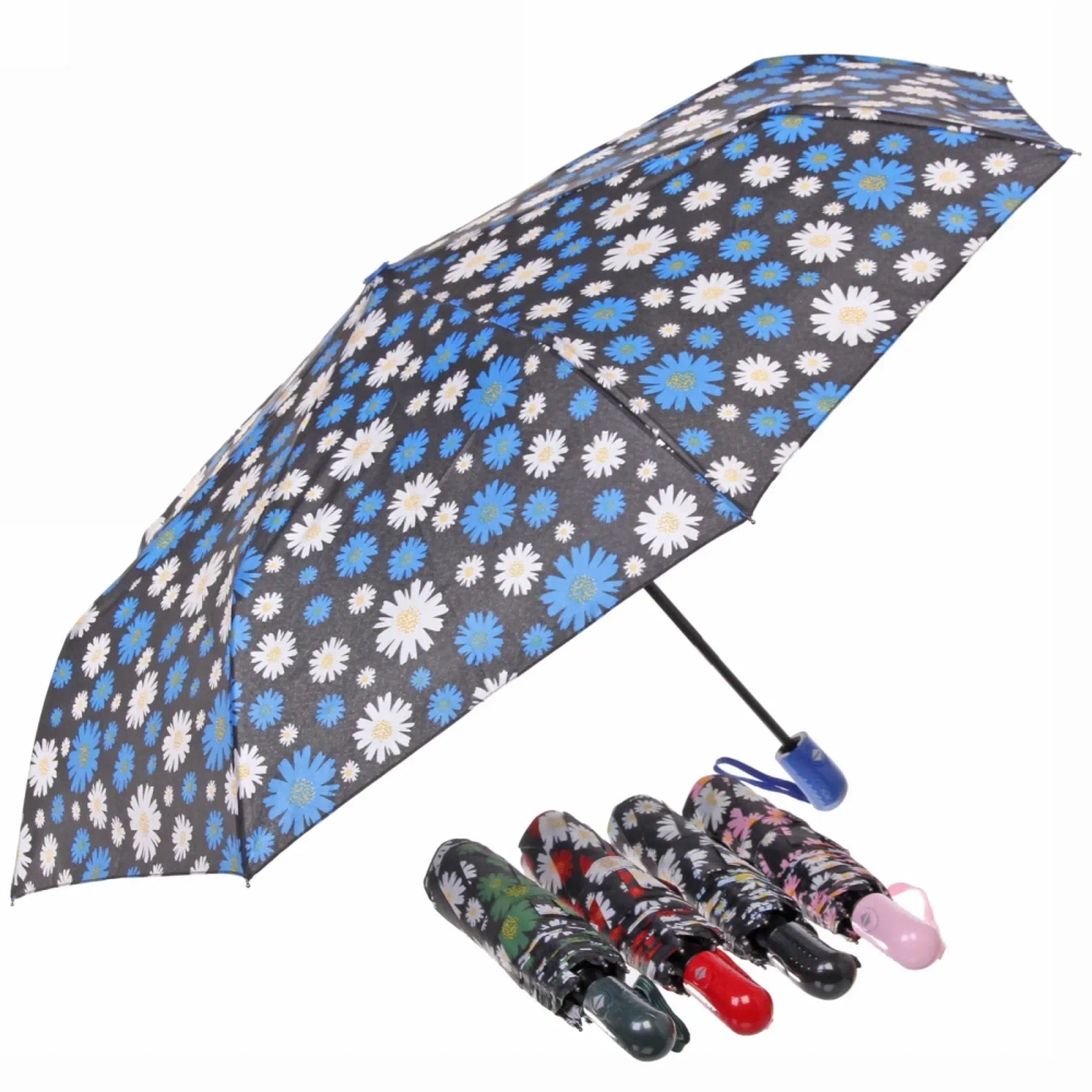 Зонт женский автомат «Ультрамарин - Эллегия», микс 6 цветов, 8 спиц, d-96см, длина в слож. виде 28см