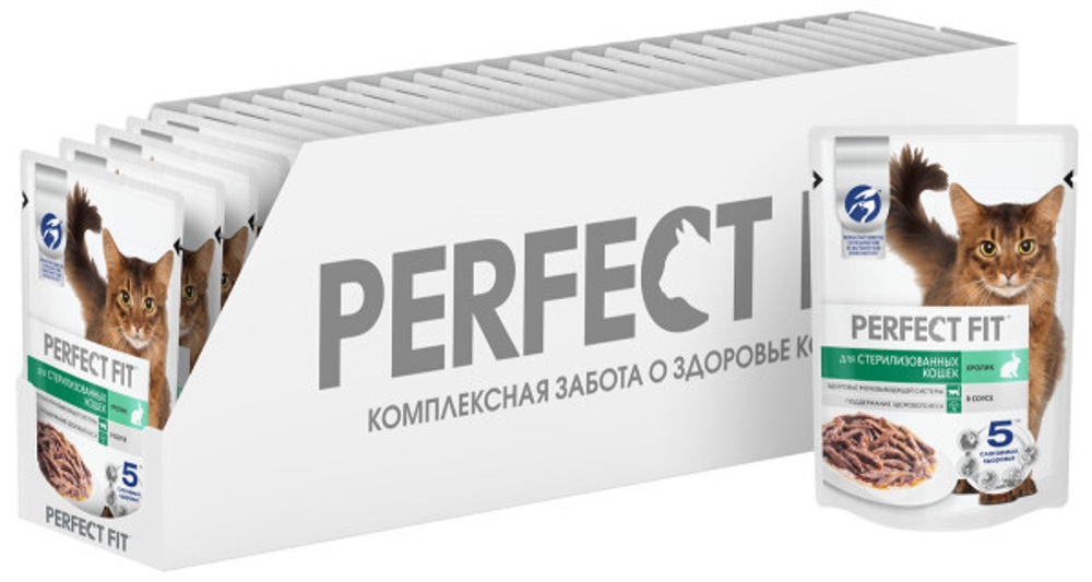 Кролик в соусе, 75г влажный корм для стерилизованных кошек Perfect Fit