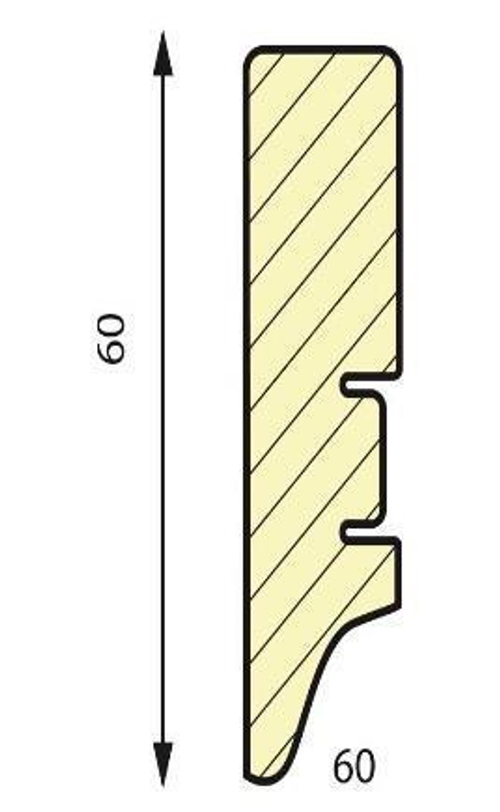 Плинтус МДФ Aberhof Art 601 под покраску 16x60х2400 мм