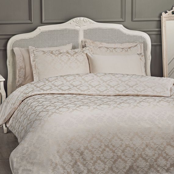 Постельное белье HAMPTON бежевый жаккард deluxe TIVOLYO HOME Турция
