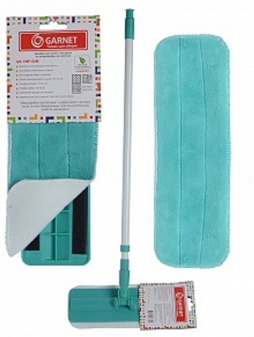 Швабра для пола плоская с насадкой из микрофибры GARNET GR-YMP-04M (12/1)