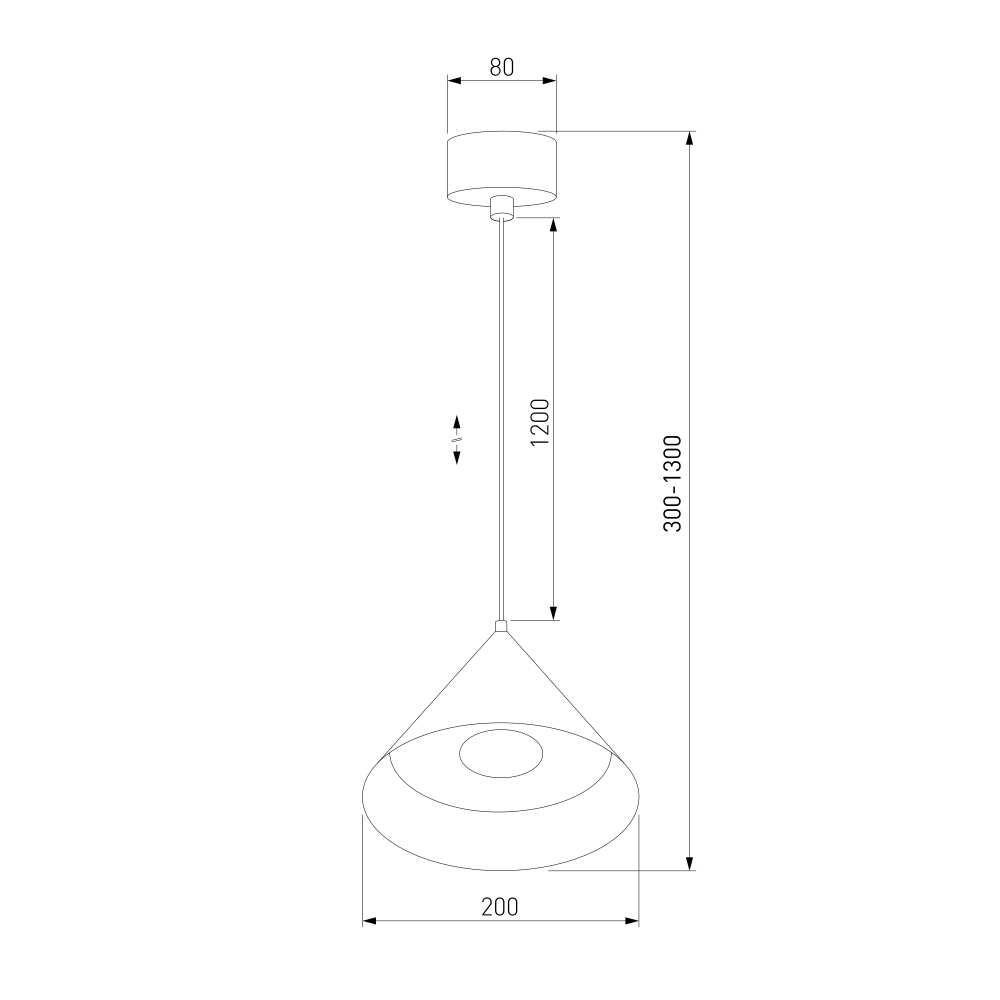 Светильник подвесной светодиодный Conus 16W 3000K золотой 50316 LED