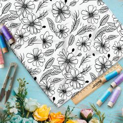 Ткань премиум атлас упрощенный полевой мотив