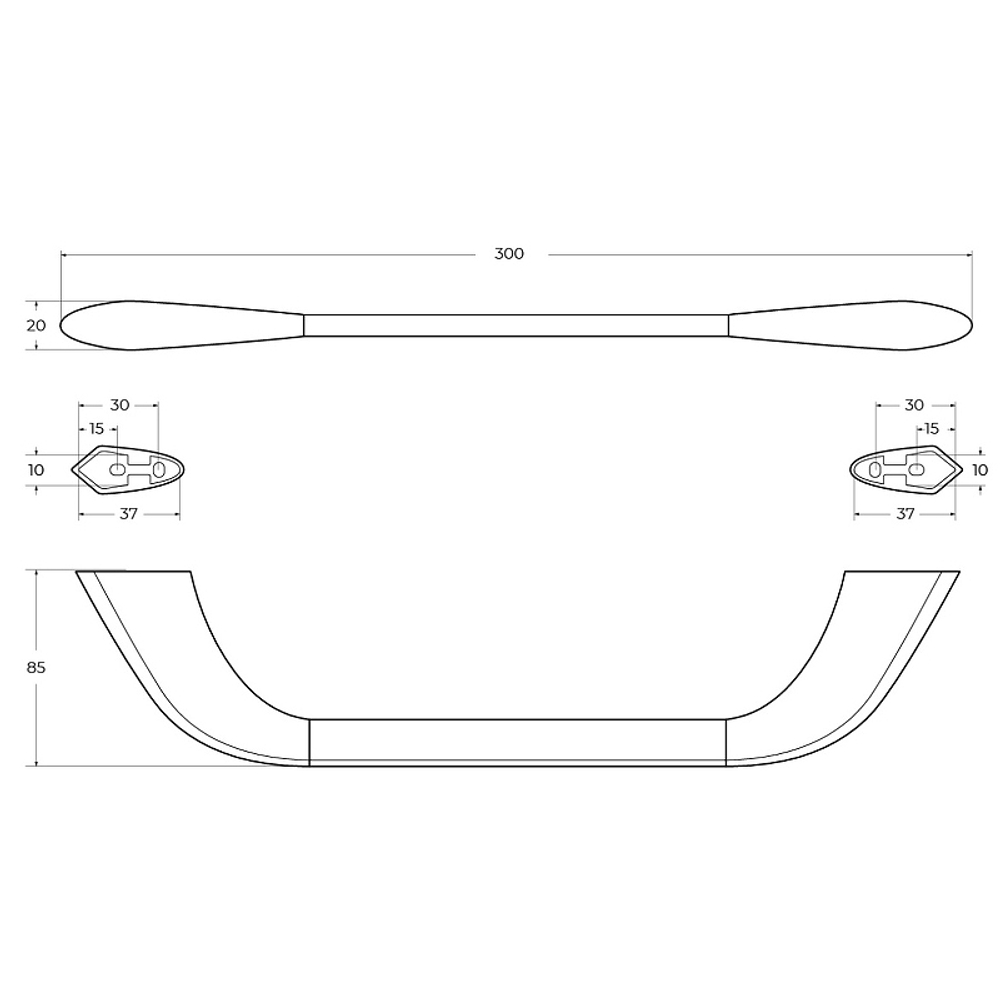 Полотенцедержатель Cezares Liner LINER-TH02-GM Оружейная сталь