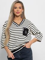 Блуза Элайза (бежево-черная) Б15131-18М LT Collection