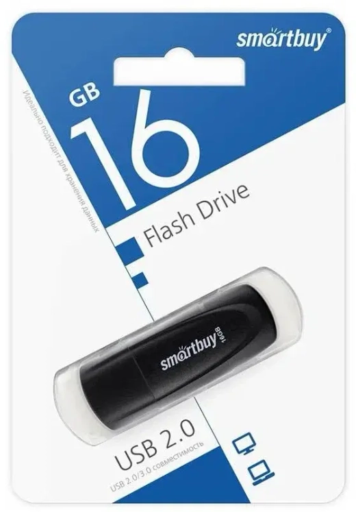 Флешка 16-GB SMART-BUY Scout черный