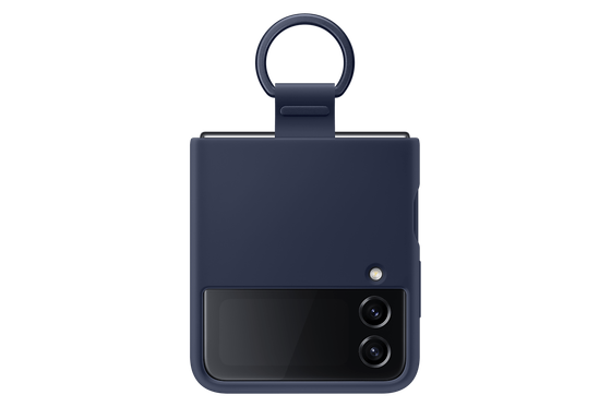 Чехол Samsung Silicone Cover with Ring для Z Flip 4 (EF-PF721TNEGRU) темно-синий