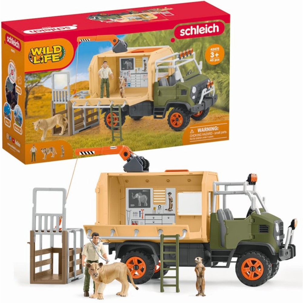 Schleich S 42475 — Игровой набор Schleich грузовик спасения животных 45 деталей — фото 1