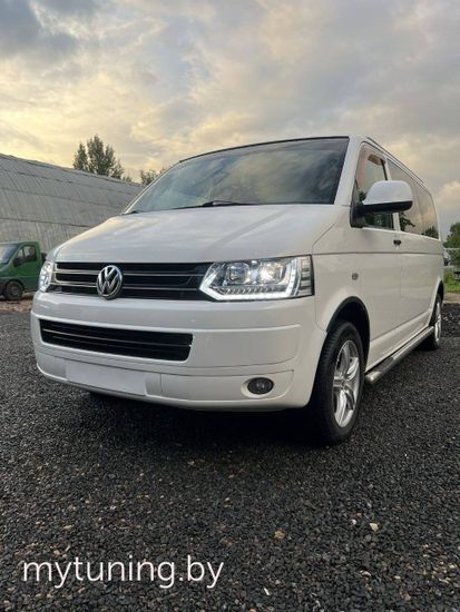 Передние фары Tru DRL для Volkswagen T5 (10-15) динамические хромированные