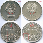 Школьная серебряная медаль Белорусской ССР 1985 год. Металл - Мельхиор 40 мм. UNC