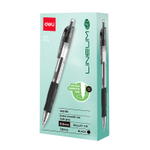 Ручка гелевая DELI "Lineum" 0,5 мм, автоматическая, черная