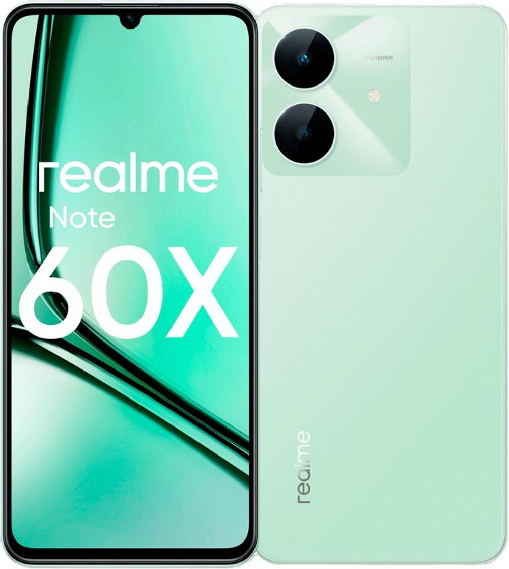 6.74" Смартфон REALME Note 60х 4/128Gb,  RMX3938,  IPS,  90Гц,  5000мAч,  зеленый