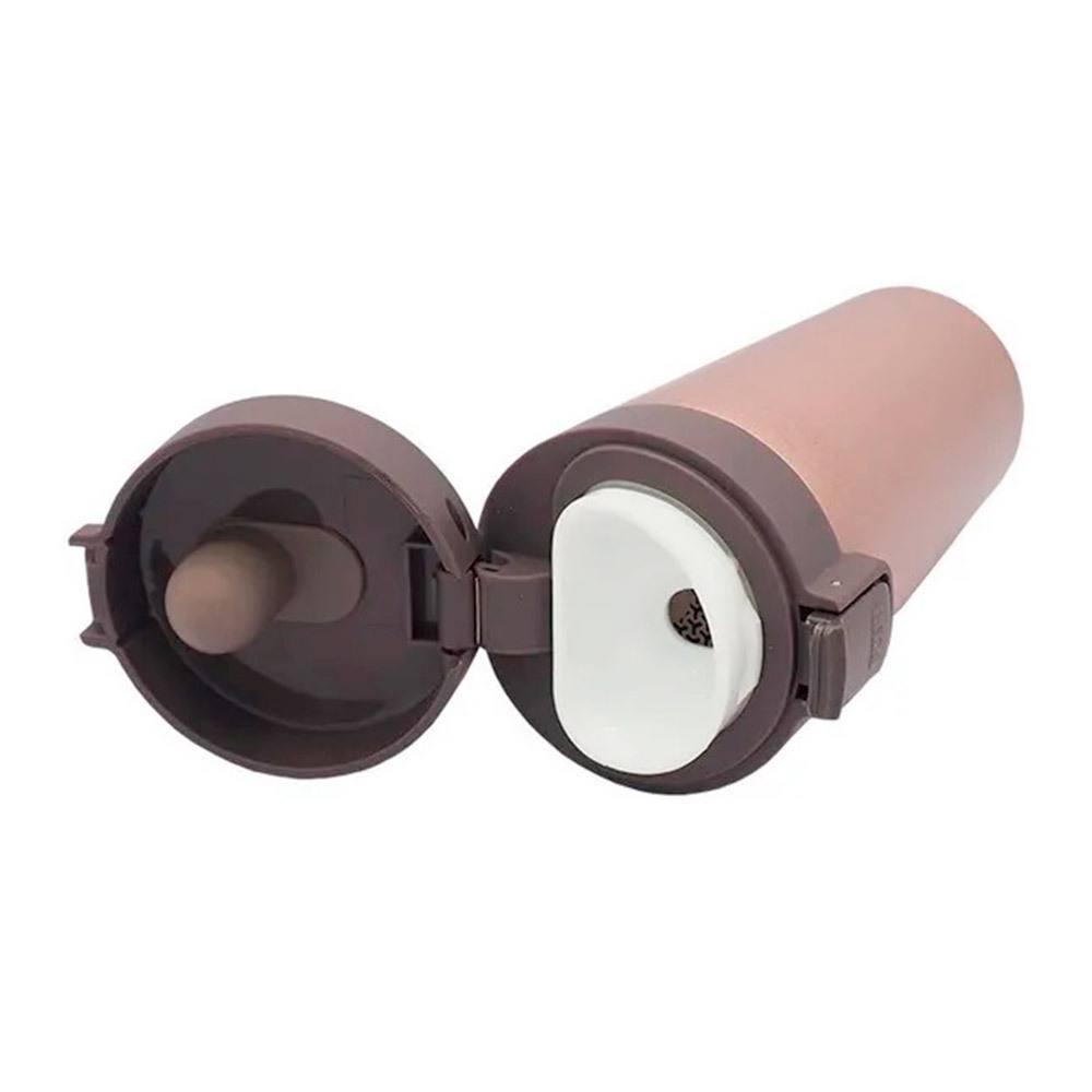 Термокружка 380мл с кнопкой Sakura TM-01-380Z, шампань