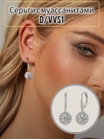 Серьги с муассанитами 1сt