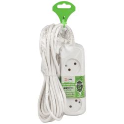 Удлинитель электрический ЭРА UDL-10-350 Greenline 3 розетки без заземления 5м ПВС 2x0.75мм2