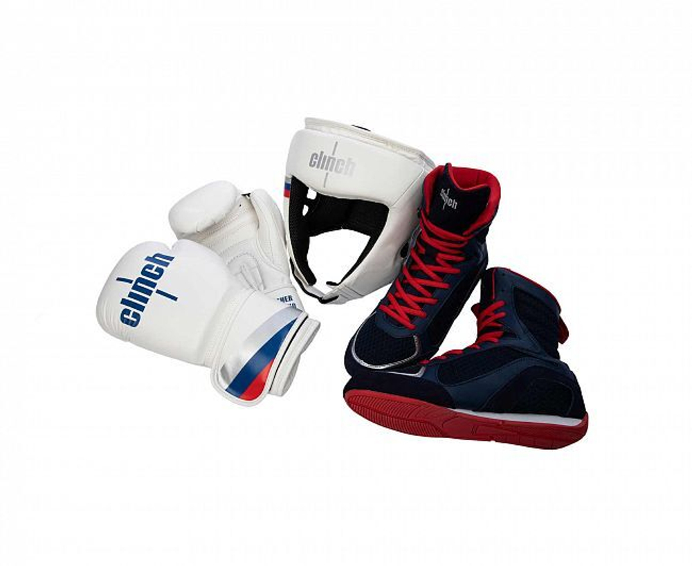 Перчатки боксерские Clinch Olimp бело-красные C111