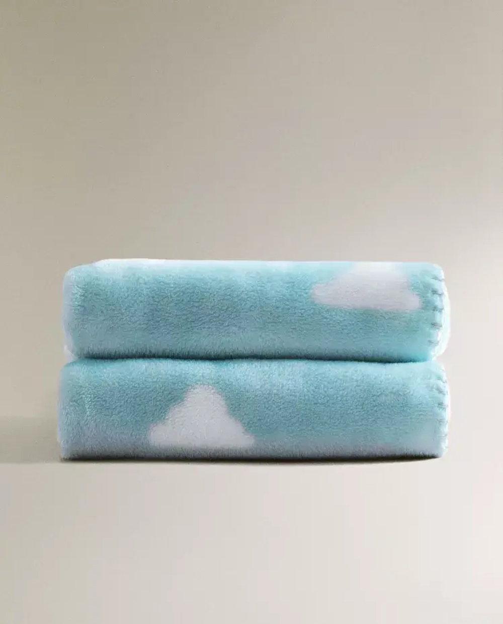 ZARA HOME ДЕТСКИЙ ФЛИСОВЫЙ ПЛЕД С ПРИНТОМ, СИНИЙ