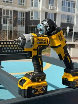 2 в 1 УШМ (болгарка) и Гайковерт, набор электроинструментов бесщеточный 2 акб