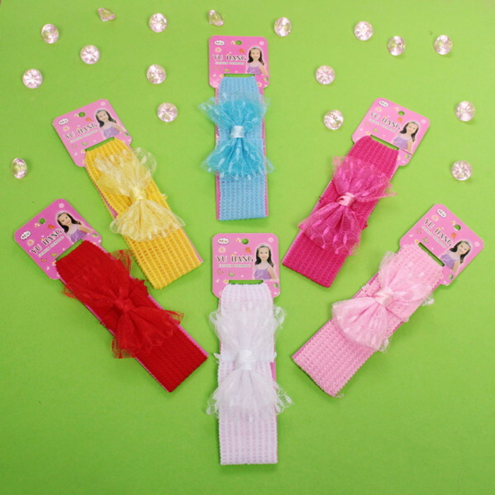 Повязка на голову детская на блистере «Little Krasa - Бритни», 6 цветов, 3,5*17 см