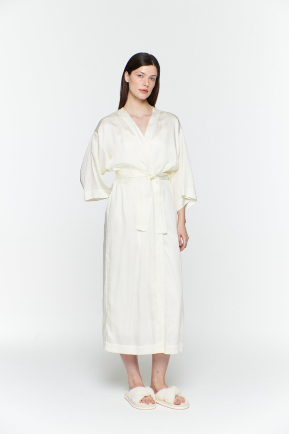 Халат из тенселя айвори