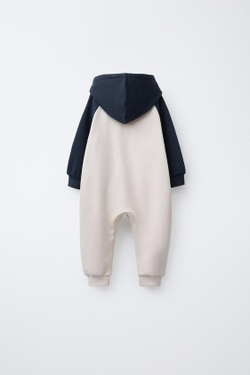 ZARA КОМБИНЕЗОН С КОНТРАСТНЫМИ ЦВЕТНЫМИ БЛОКАМИ, СИНИЙ