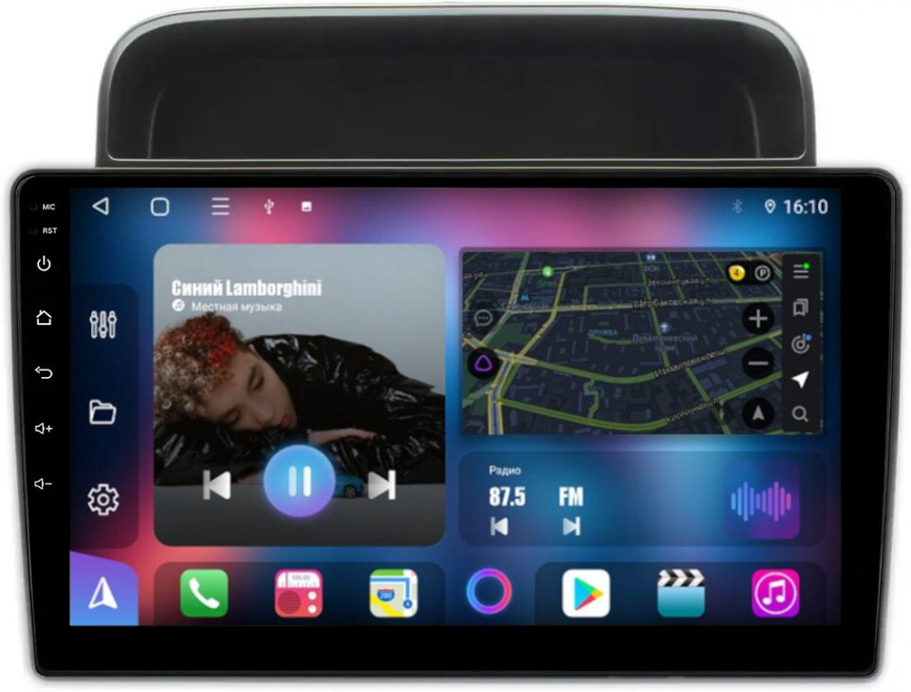 Магнитола для Toyota Land Cruiser 100, Lexus LX470 1998-2002 (левый руль, климат на ШГУ) - FarCar 9608F2LXM монитор 10" QLED на Android 13, 8 ядер (TS18), CarPlay, 4G SIM-слот