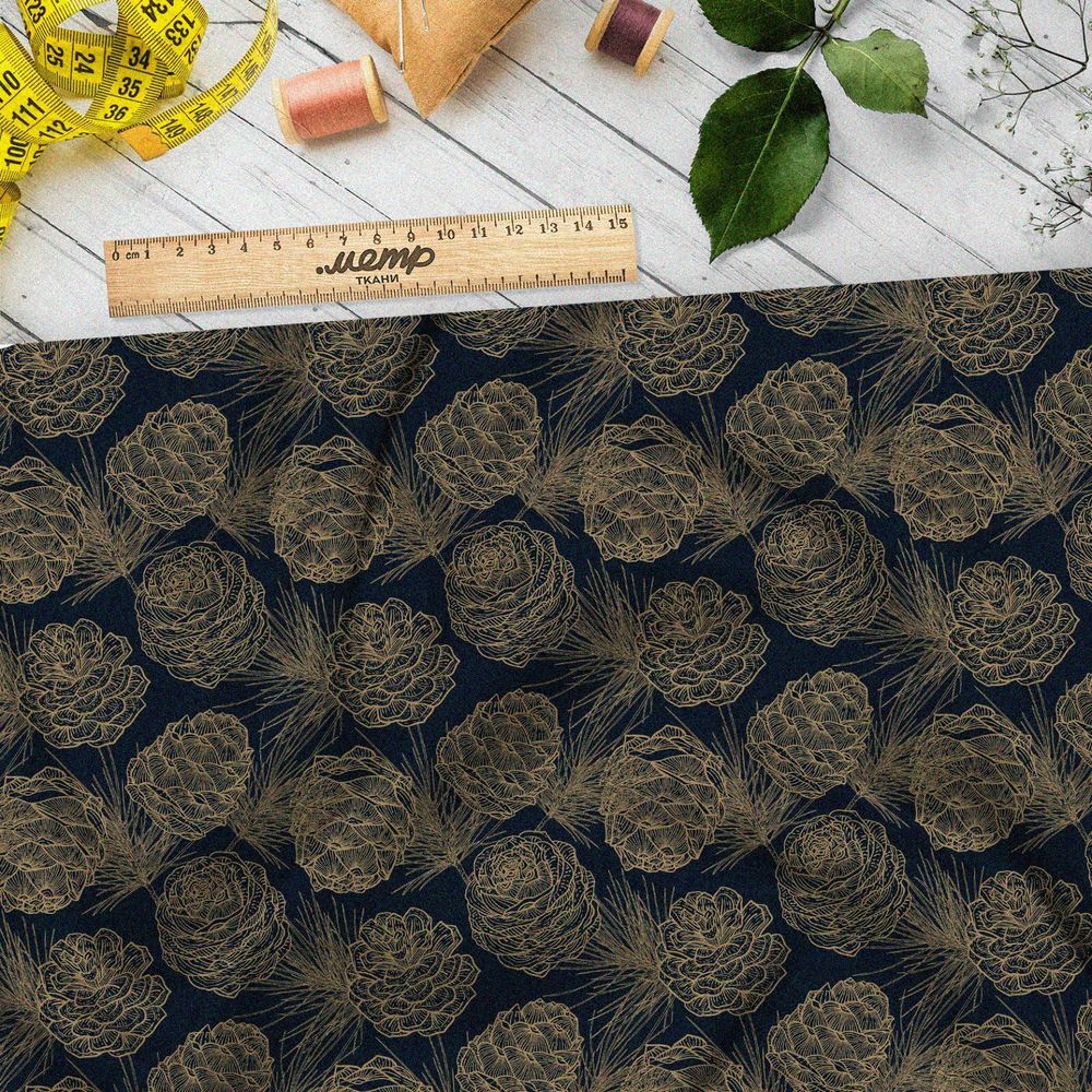 Ткань блэкаут шишки в стиле паутинка