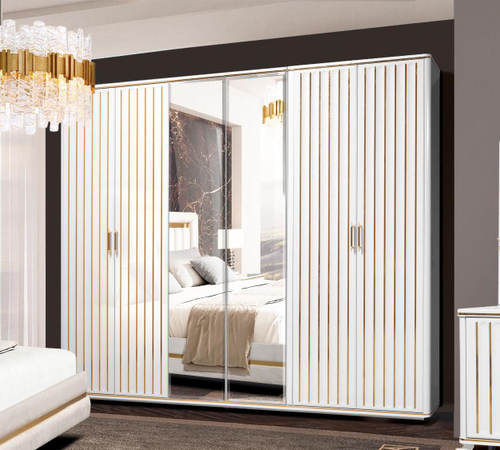 Спальня Стамбул шкаф 6Д шкаф 6-ти дверный белый Слониммебель